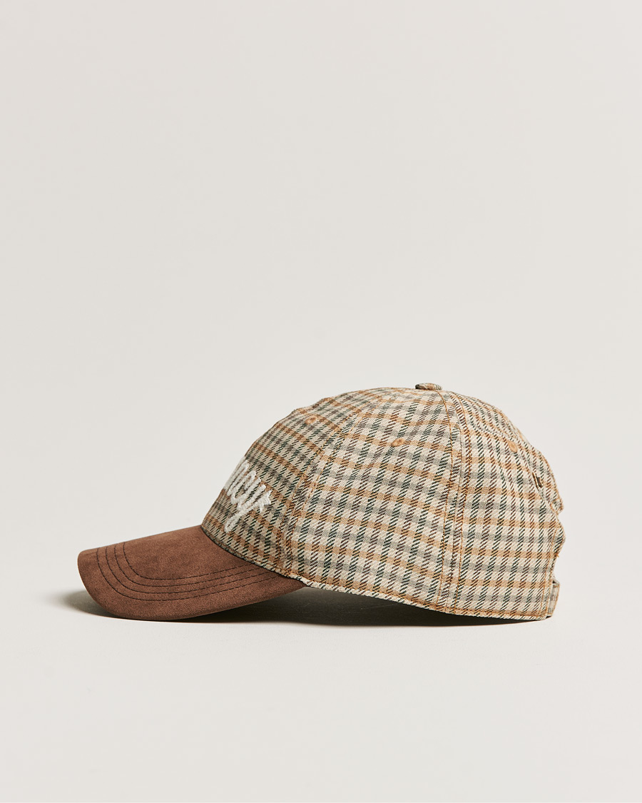 Herr | Golden Goose Deluxe Brand Alcantara Baseball Cap Brown Check | Golden Goose | Deluxe Brand Alcantara Baseball Cap Brown Check