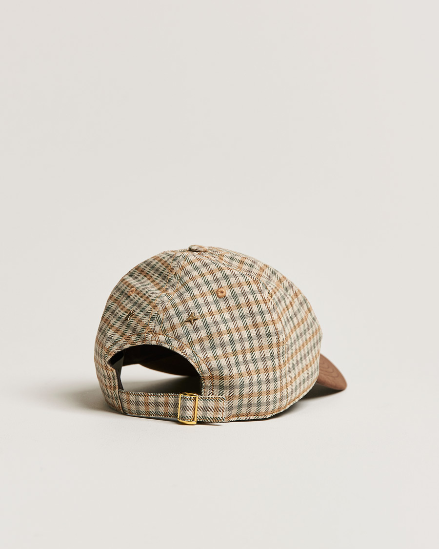Herr | Golden Goose Deluxe Brand Alcantara Baseball Cap Brown Check | Golden Goose | Deluxe Brand Alcantara Baseball Cap Brown Check