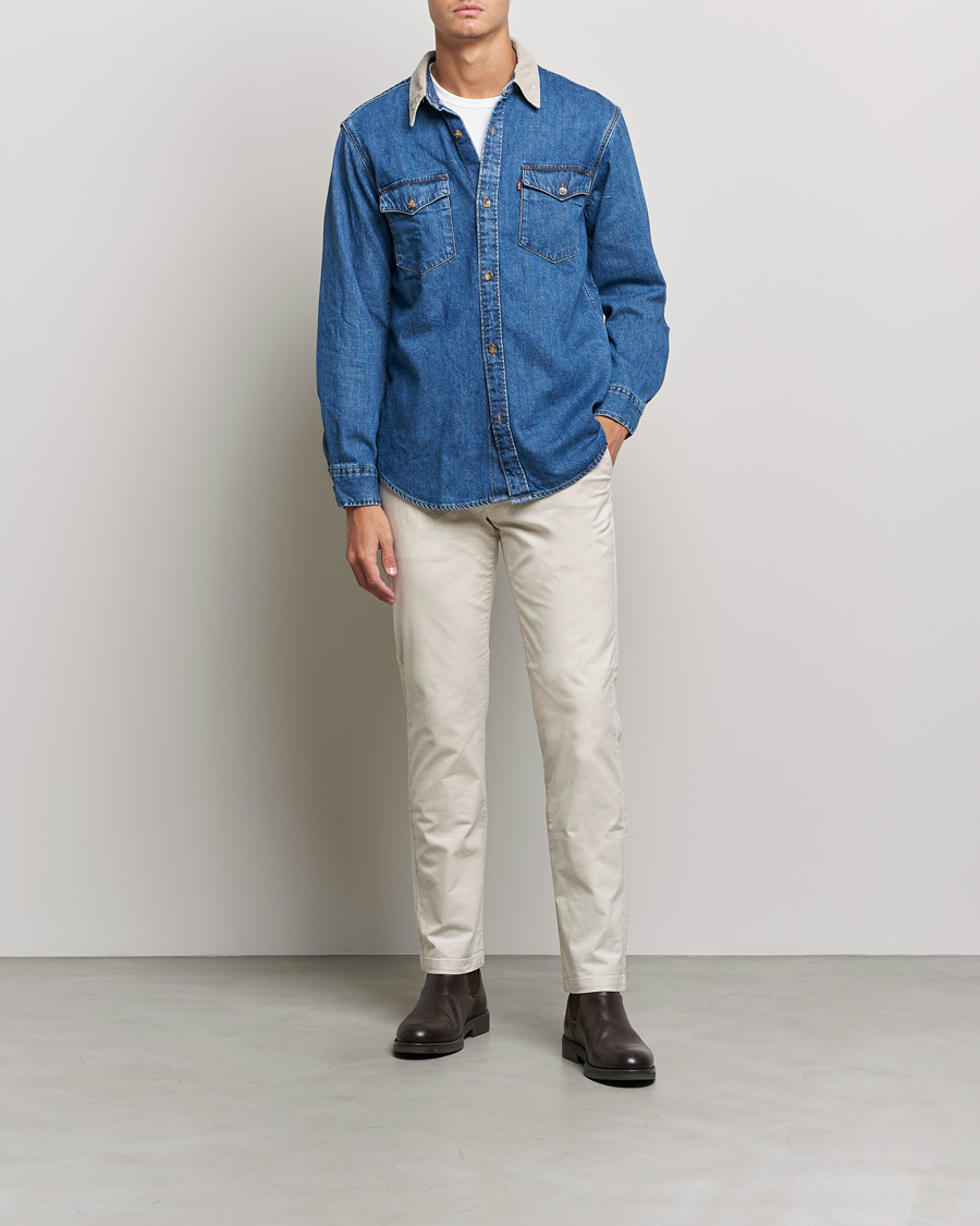 Herr | Jeansskjortor | Levi's | Relaxed Fit Western Shirt Blue Stone Wash