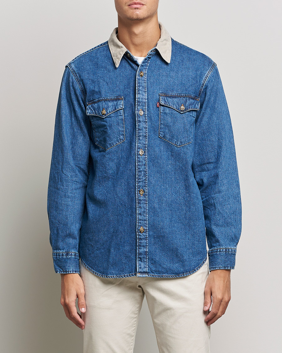Herr | American Heritage | Levi's | Relaxed Fit Western Shirt Blue Stone Wash