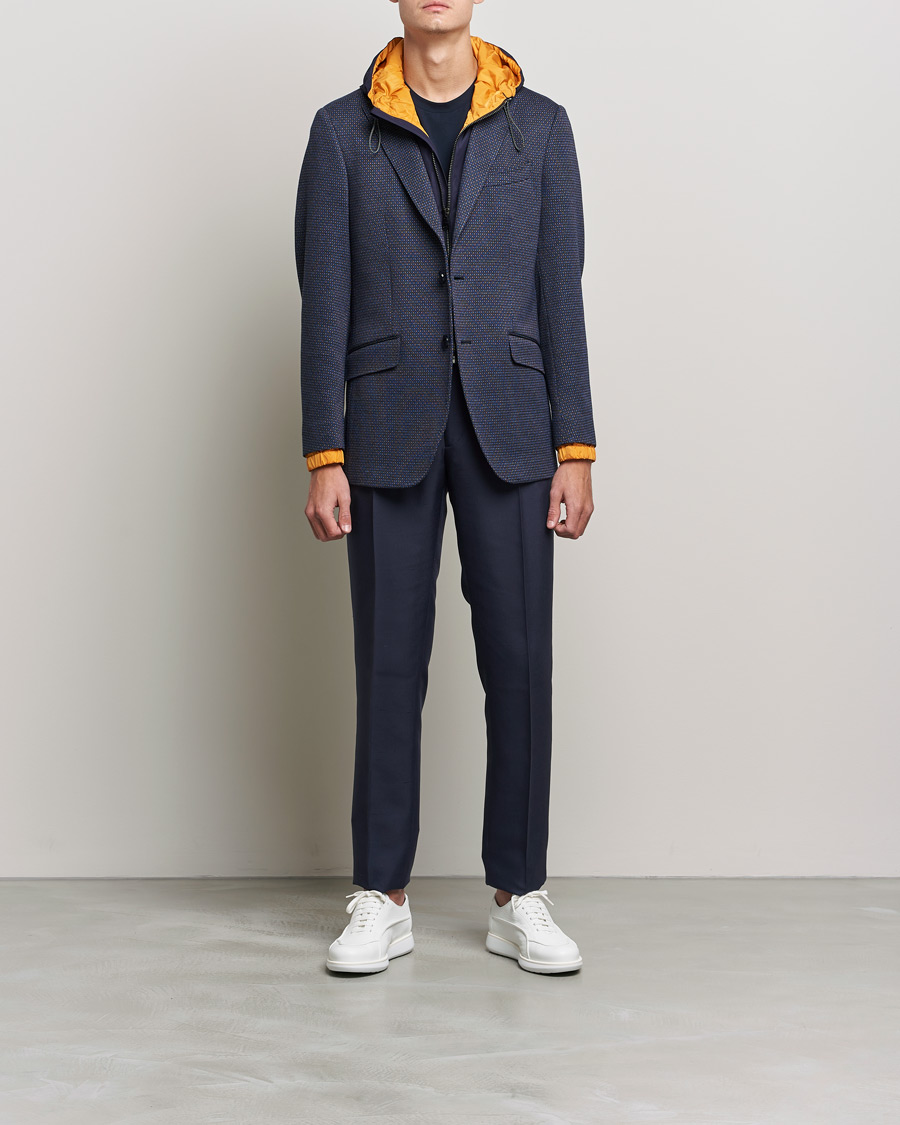 Herr | Kavajer | Etro | Hooded Jersey Blazer Navy