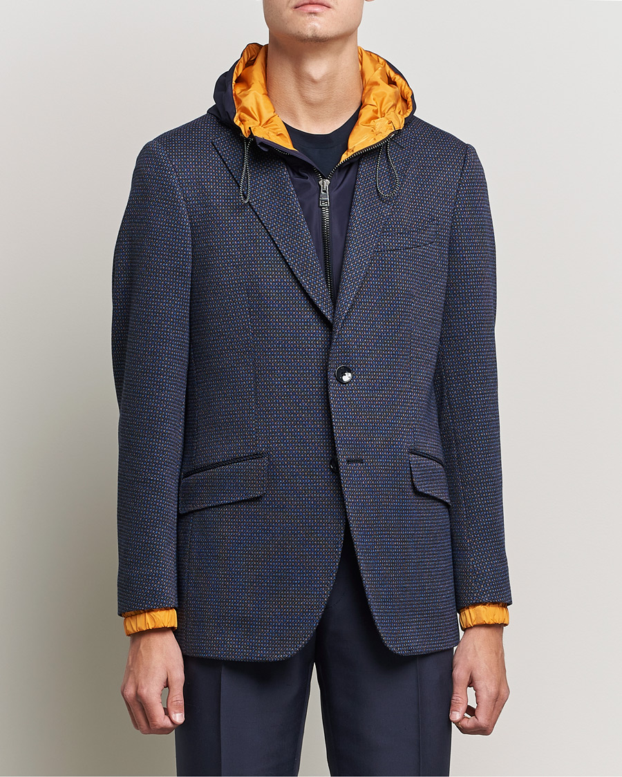 Herr | Kavajer | Etro | Hooded Jersey Blazer Navy
