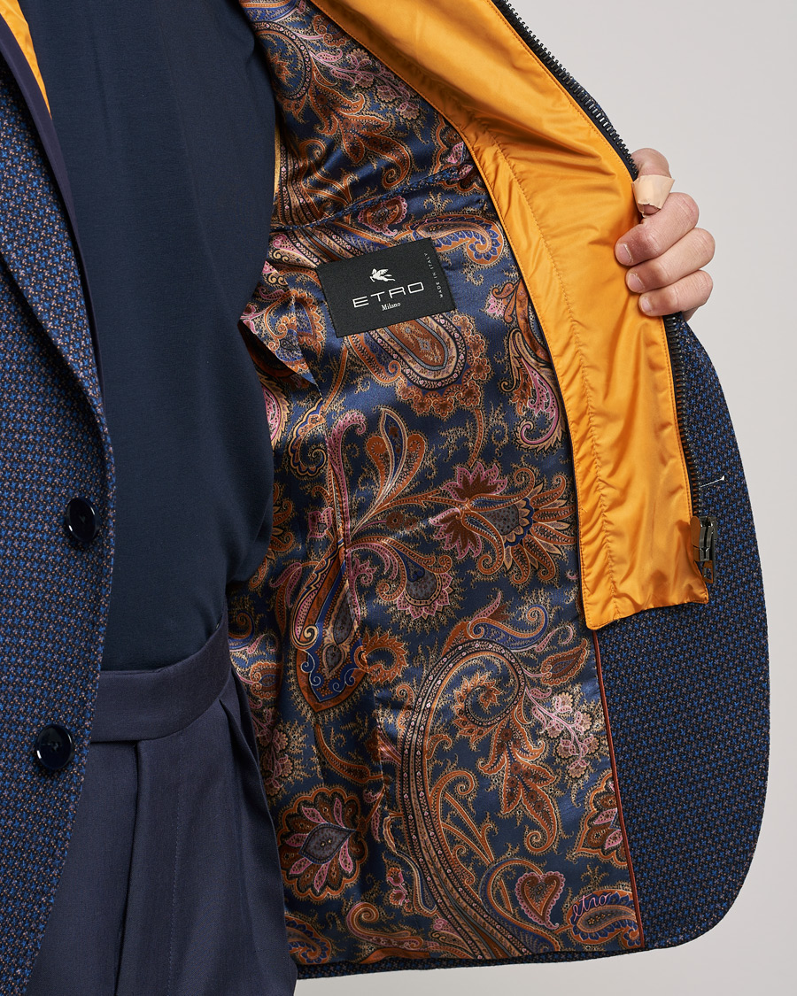 Herr | Kavajer | Etro | Hooded Jersey Blazer Navy
