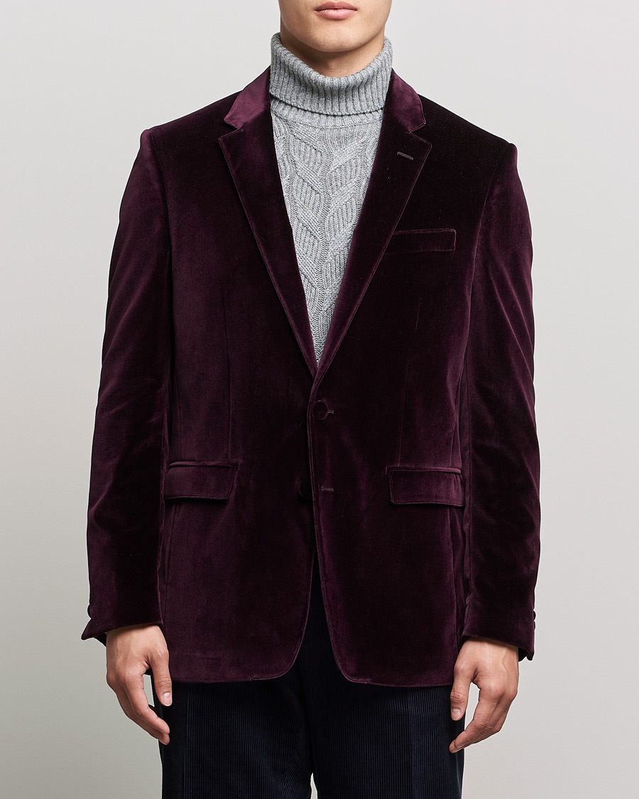 Herr | Kavajer | Etro | Velvet Blazer Burgundy