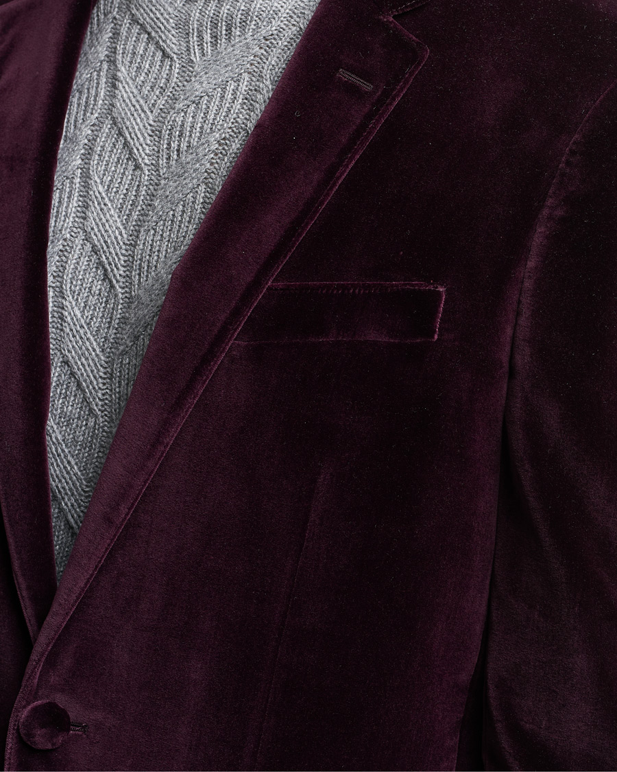 Herr | Kavajer | Etro | Velvet Blazer Burgundy