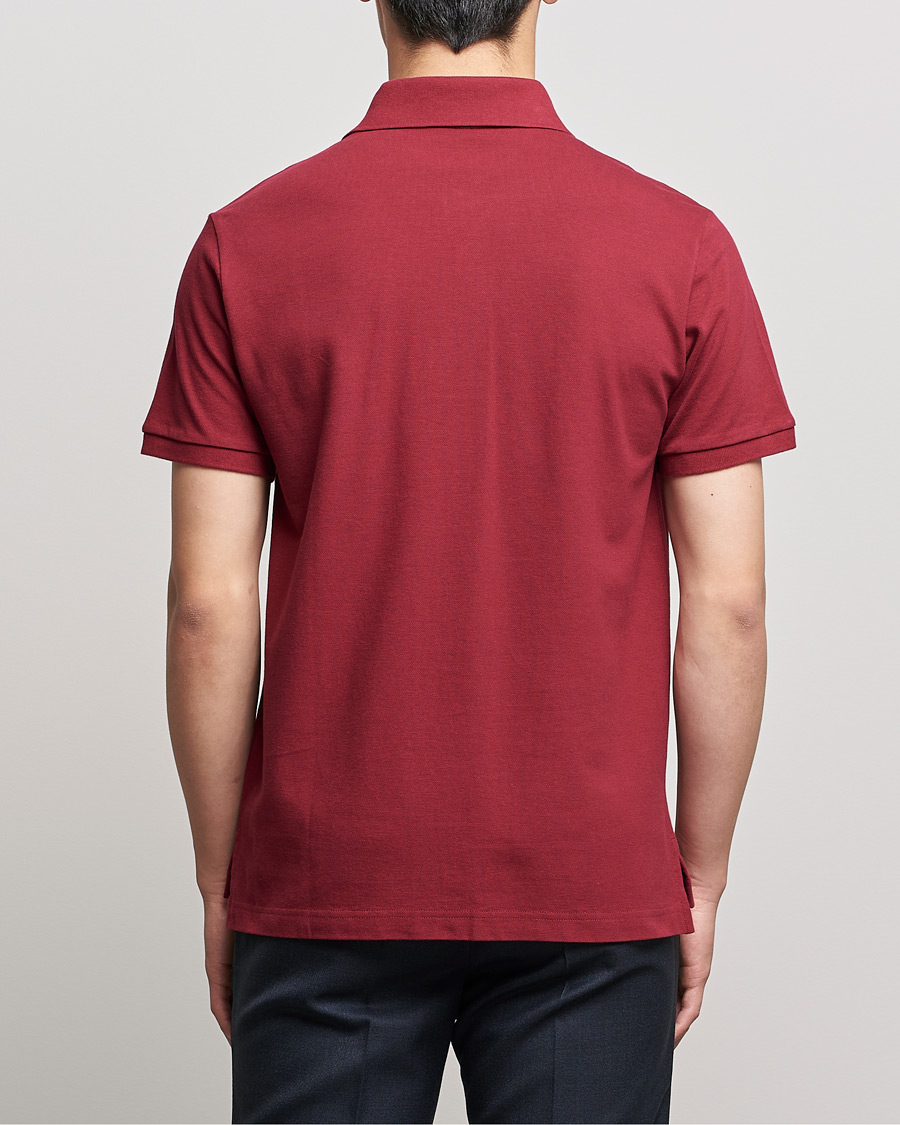 Herr | Pikéer | Etro | Short Sleeve Contrast Paisley Polo Burgundy