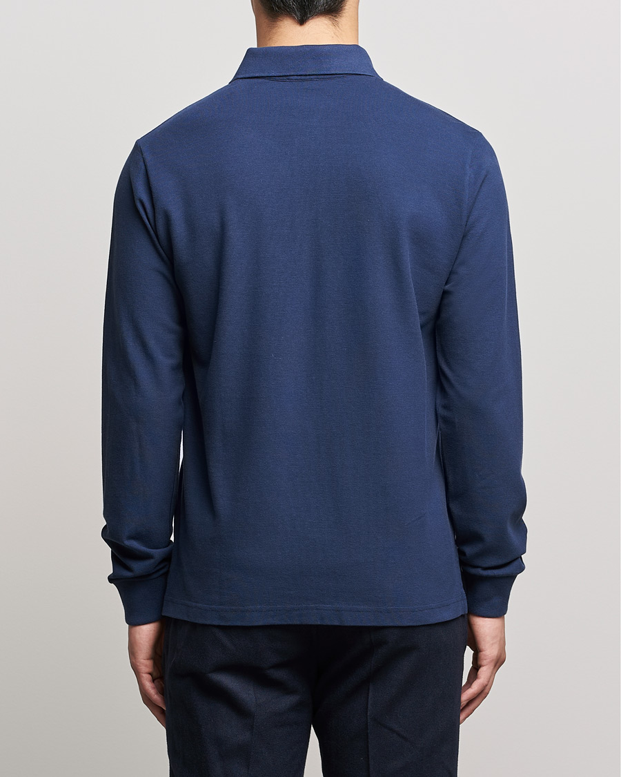 Herr | Tröjor | Etro | Long Sleeve Contrast Paisley Polo Navy