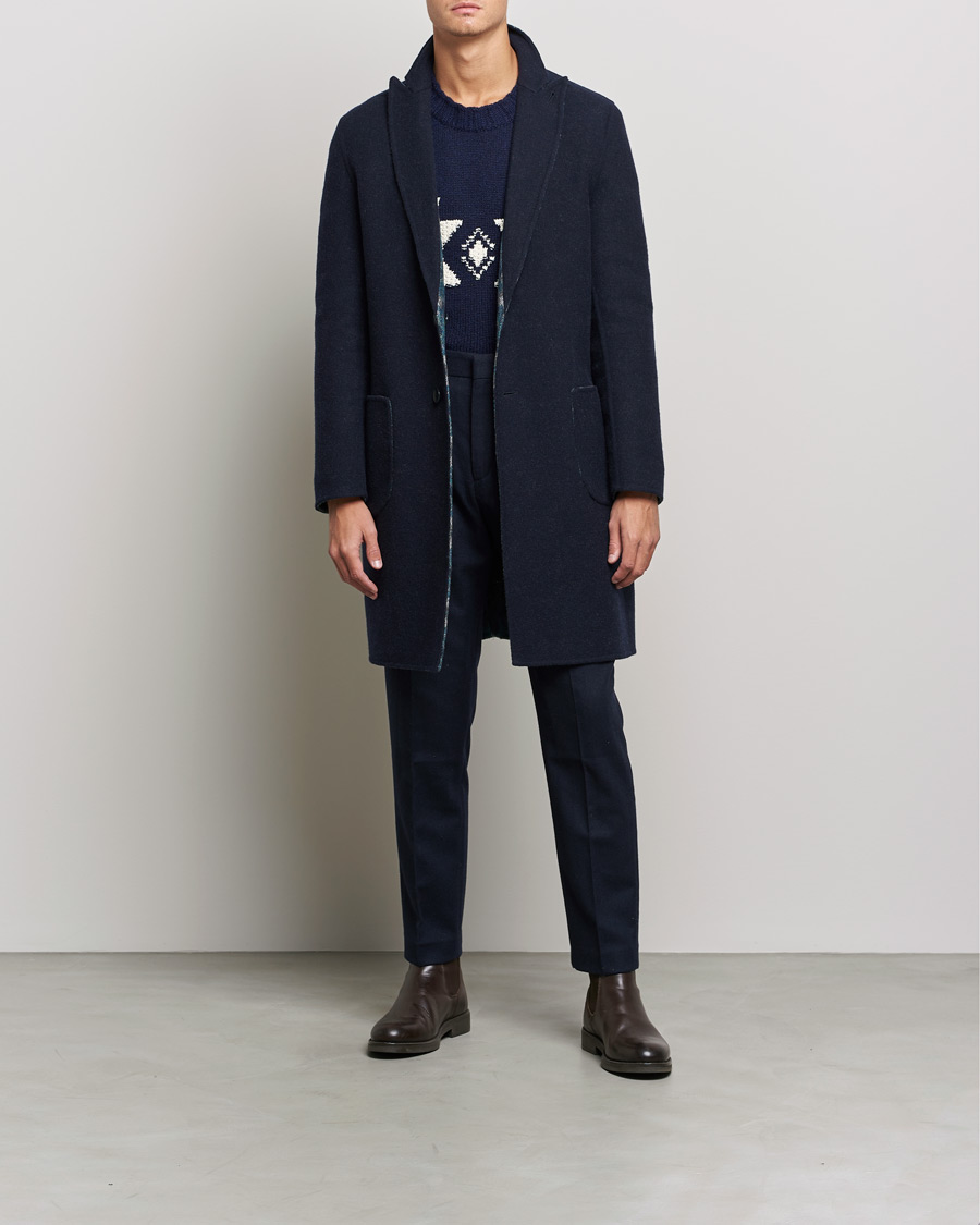 Herr | Jackor | Etro | Deconstructed Reversible Coat Navy