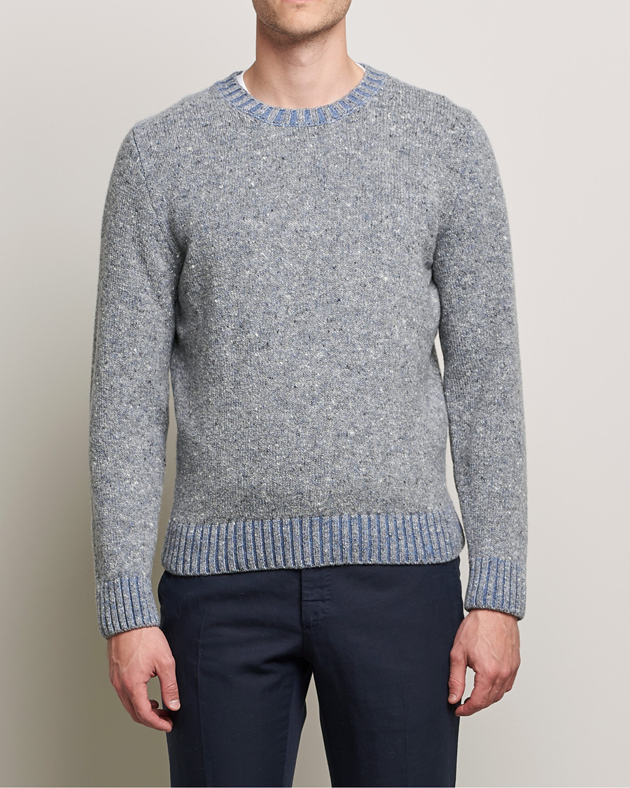 Herr |  | Inis Meáin | Wool/Cashmere Crew Neck Grey/Blue