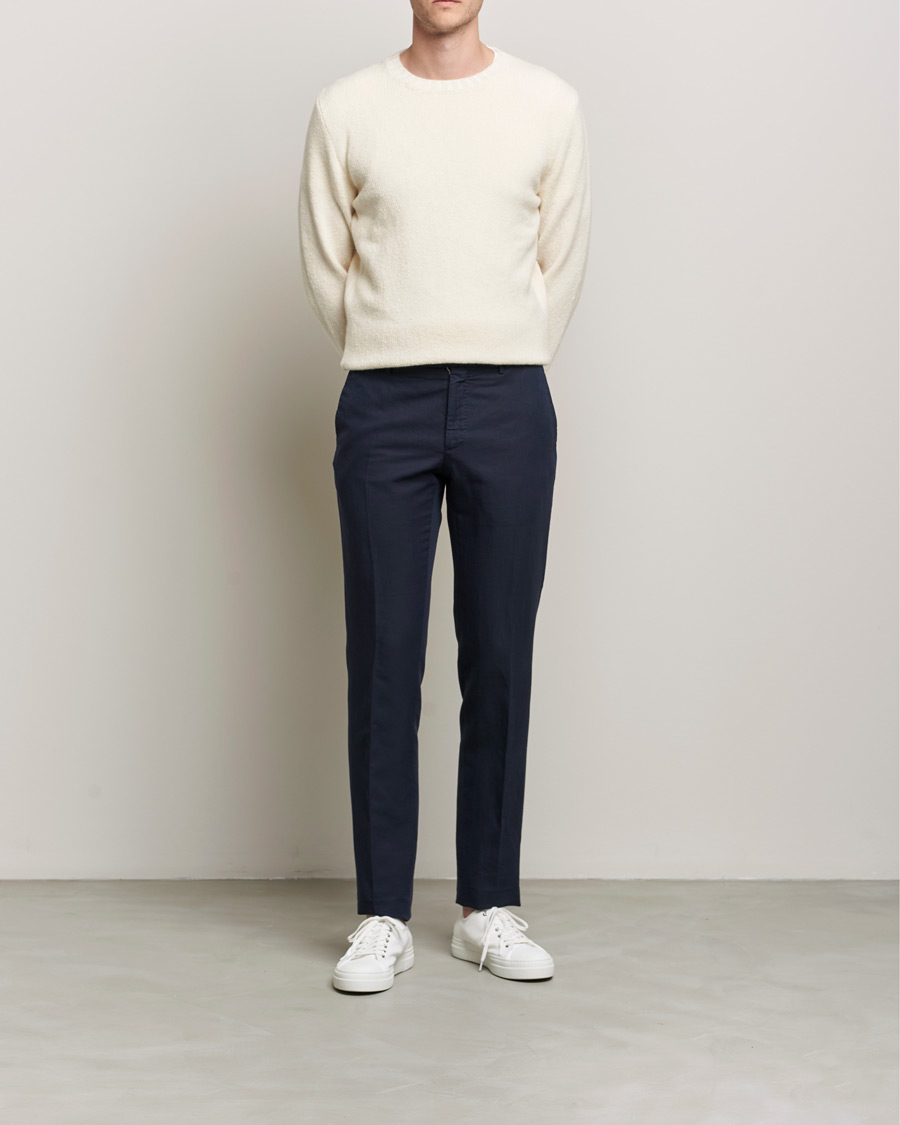 Herr | Tröjor | Inis Meáin | Wool/Cashmere Crew Neck White
