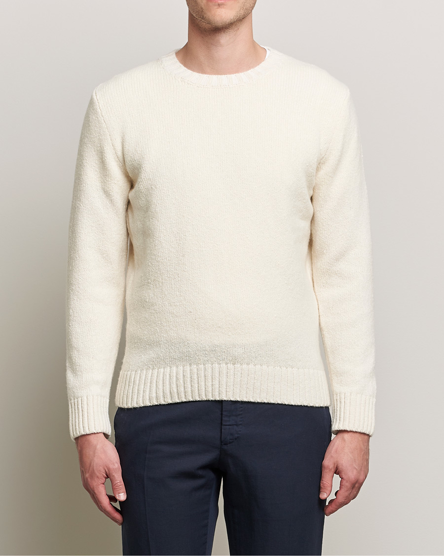 Herr | Tröjor | Inis Meáin | Wool/Cashmere Crew Neck White