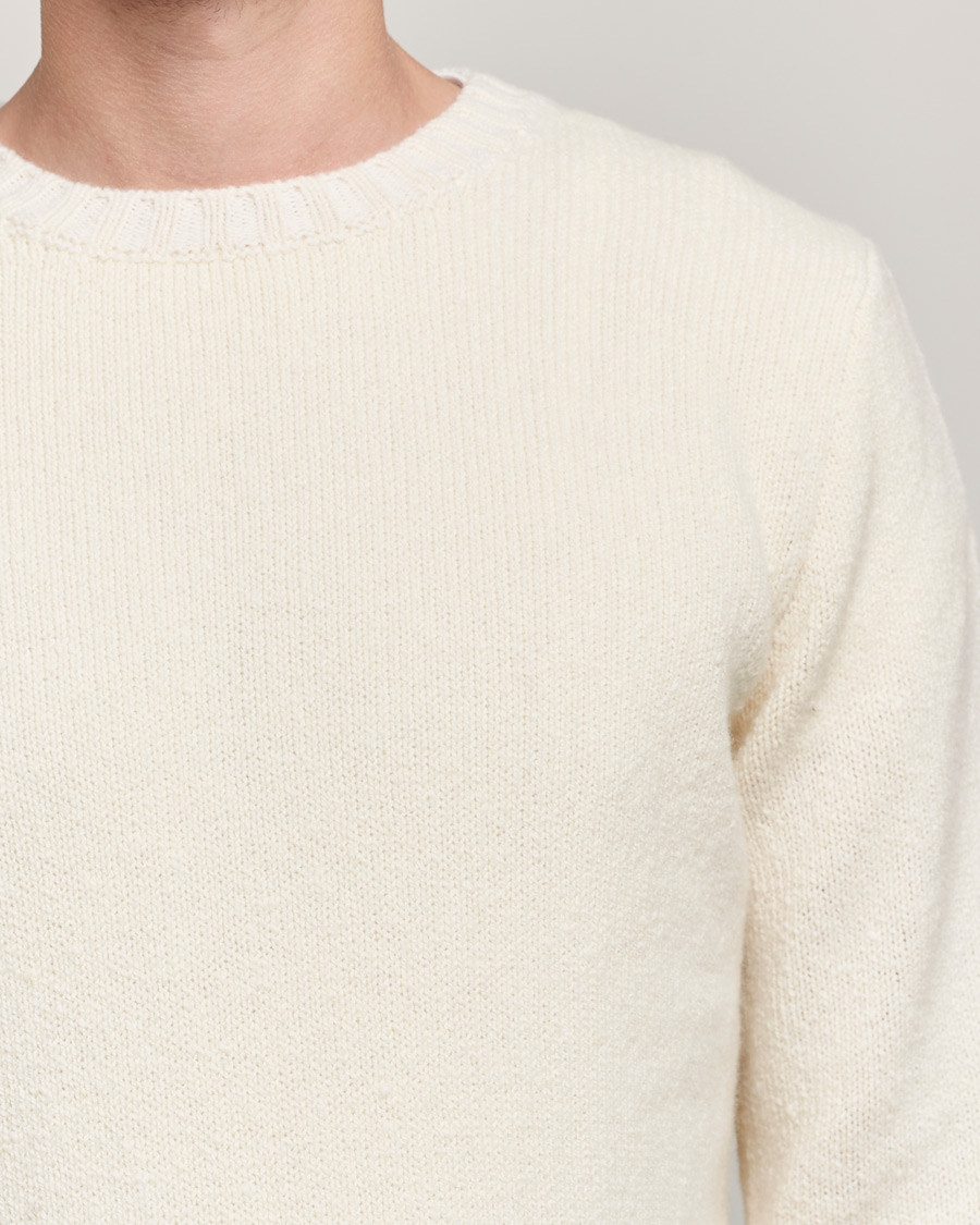 Herr | Tröjor | Inis Meáin | Wool/Cashmere Crew Neck White
