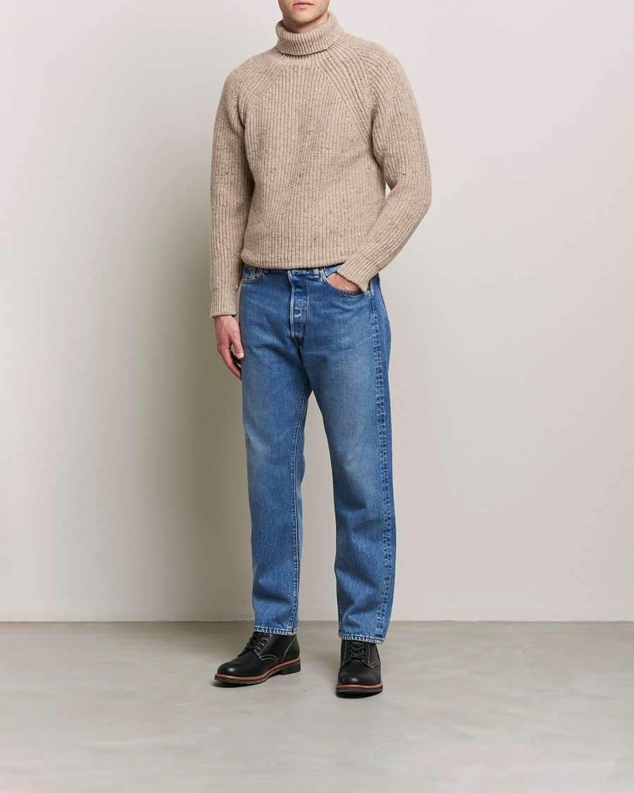 Herr | Tröjor | Inis Meáin | Wool/Cashmere Boatbuilder Turtleneck Beige