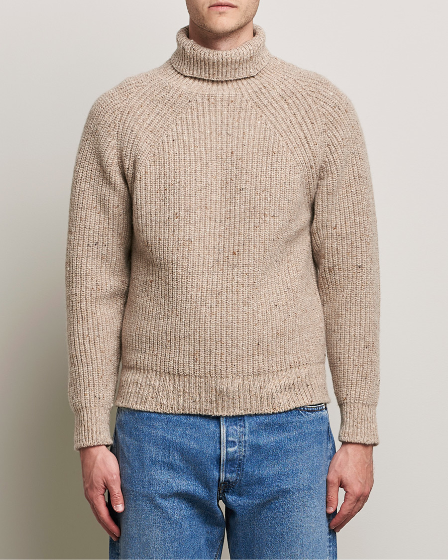Herr | Tröjor | Inis Meáin | Wool/Cashmere Boatbuilder Turtleneck Beige