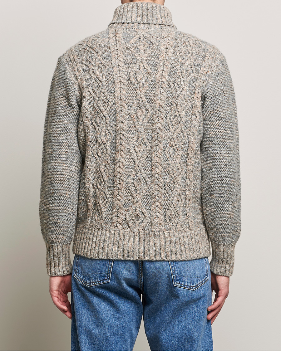 Herr | Tröjor | Inis Meáin | Wool/Cashmere Aran Turtleneck Grey