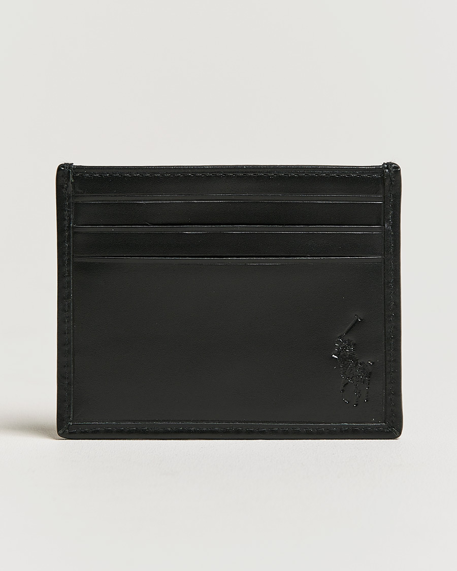 Herr | Polo Ralph Lauren All Over PP Leather Credit Card Holder Black/White | Polo Ralph Lauren | All Over PP Leather Credit Card Holder Black/White