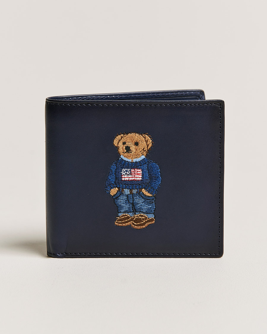Herr | Vanlig Plånbok | Polo Ralph Lauren | Bear Leather Billfold Wallet Navy