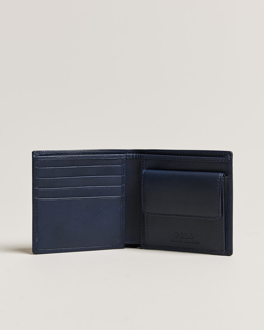 Herr | Polo Ralph Lauren Bear Leather Billfold Wallet Navy | Polo Ralph Lauren | Bear Leather Billfold Wallet Navy