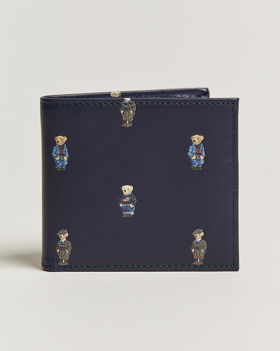 Herr |  | Polo Ralph Lauren | Printed Bear Leather Billfold Wallet Navy