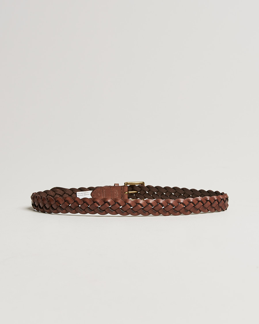 Herr | Flätade bälten | Polo Ralph Lauren | Braided Leather Belt Brown