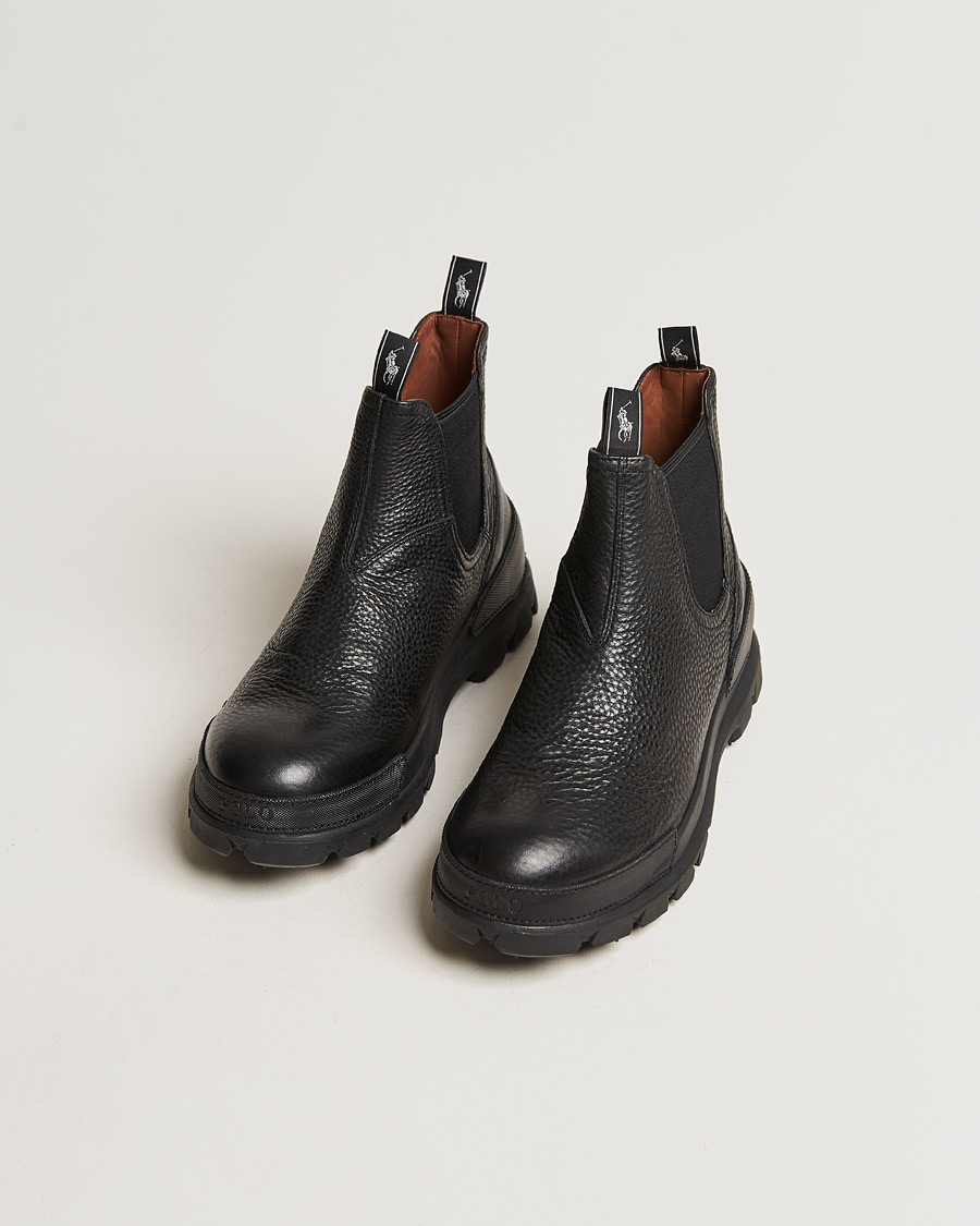 Herr | Polo Ralph Lauren Oslo Oiled Leather Chelsea Boot Black | Polo Ralph Lauren | Oslo Oiled Leather Chelsea Boot Black
