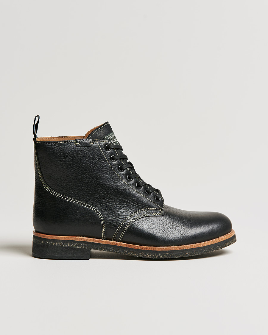 Herr | Polo Ralph Lauren RL Oiled Leather Boot Black | Polo Ralph Lauren | RL Oiled Leather Boot Black
