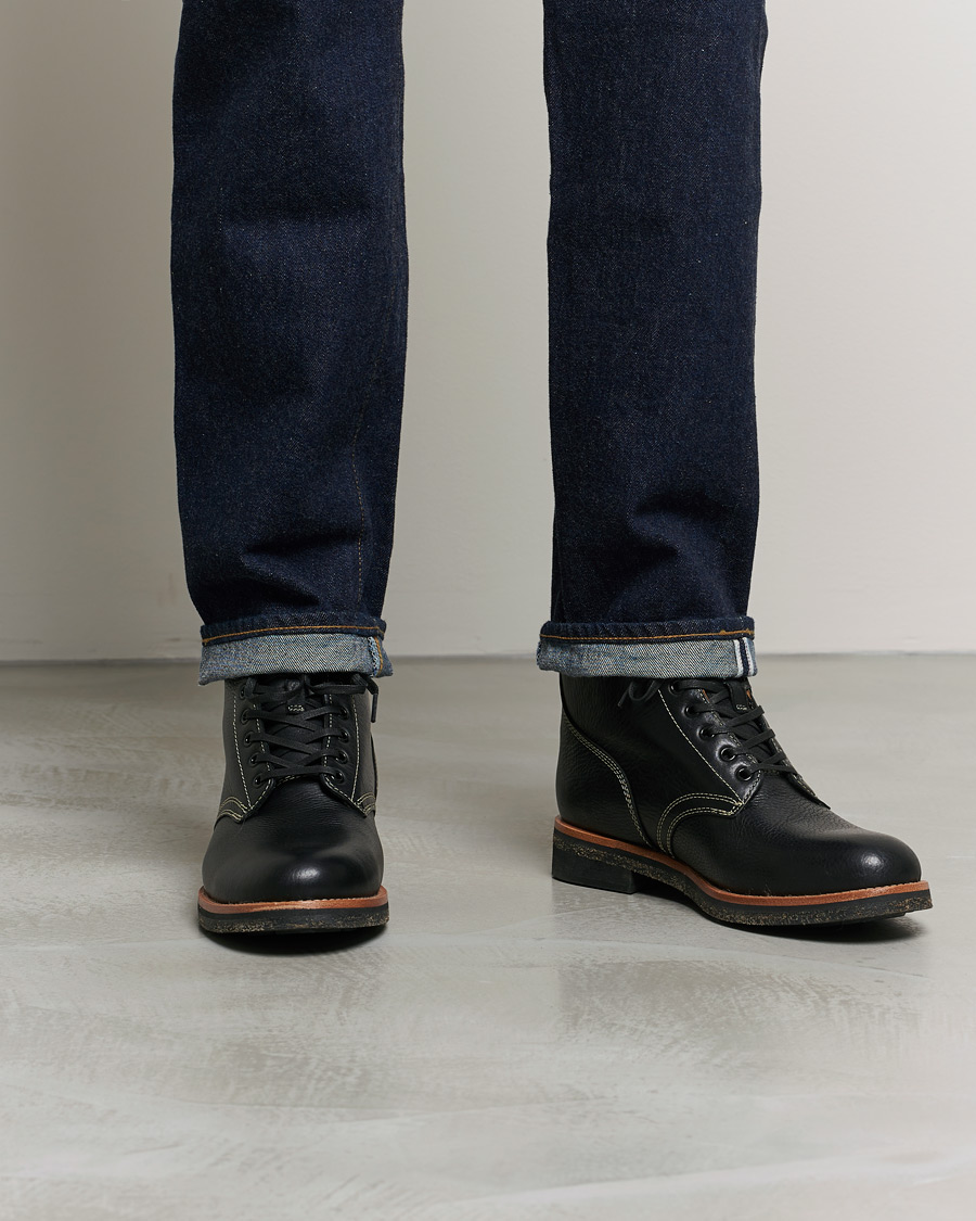 Herr | Polo Ralph Lauren RL Oiled Leather Boot Black | Polo Ralph Lauren | RL Oiled Leather Boot Black