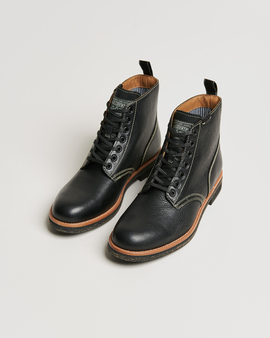 Herr | Polo Ralph Lauren RL Oiled Leather Boot Black | Polo Ralph Lauren | RL Oiled Leather Boot Black