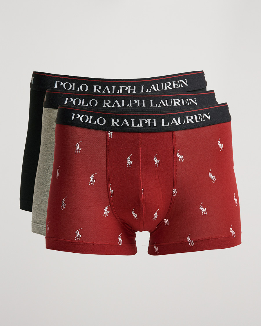 Herr | Underkläder | Polo Ralph Lauren | 3-Pack Trunk Grey/Red Pony/Black