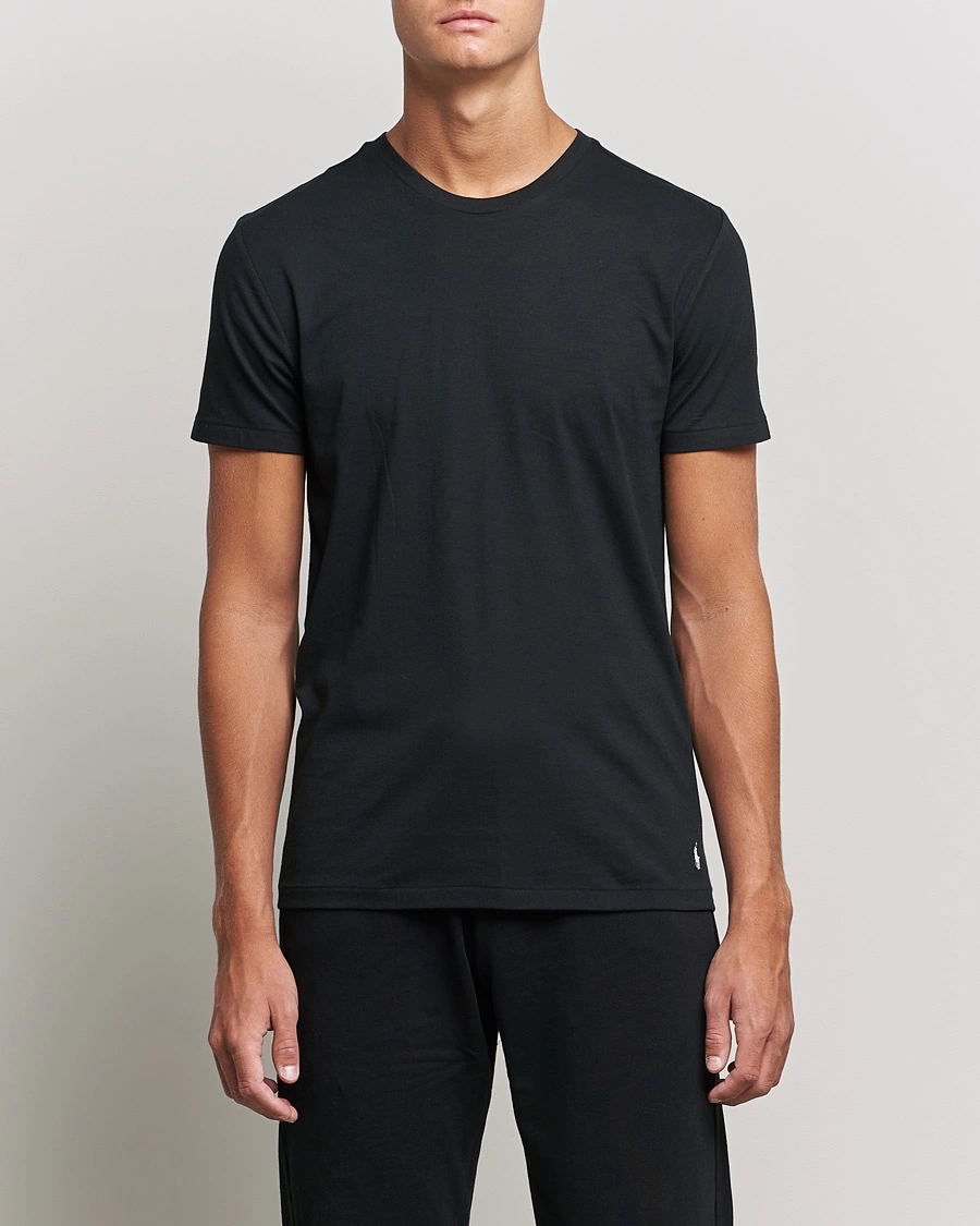 Herre | T-Shirts | Polo Ralph Lauren | 3-Pack Crew Neck T-Shirt Black