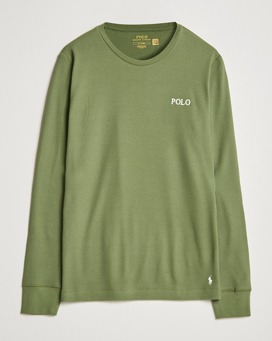 Herr | T-Shirts | Polo Ralph Lauren | Waffle Long Sleeve Crew Neck Army Olive