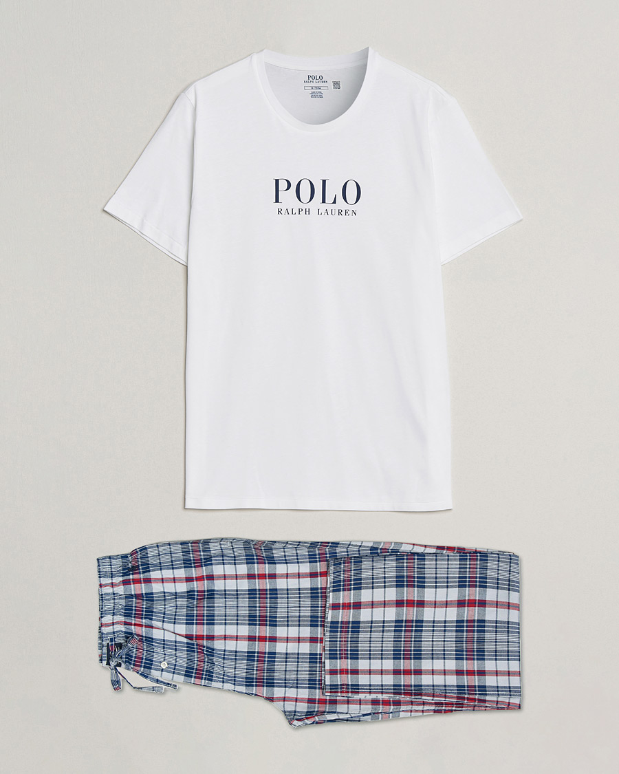 Herr | Pyjamasset | Polo Ralph Lauren | Cotton Checked Pyjama Set White/Red