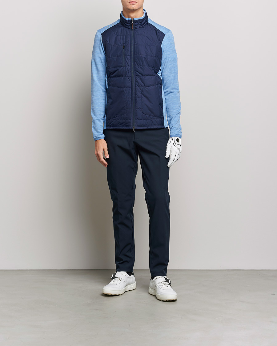 Herr | Tröjor | RLX Ralph Lauren | Performance Wool Full Zip Hybrid Sweater Navy/Blue