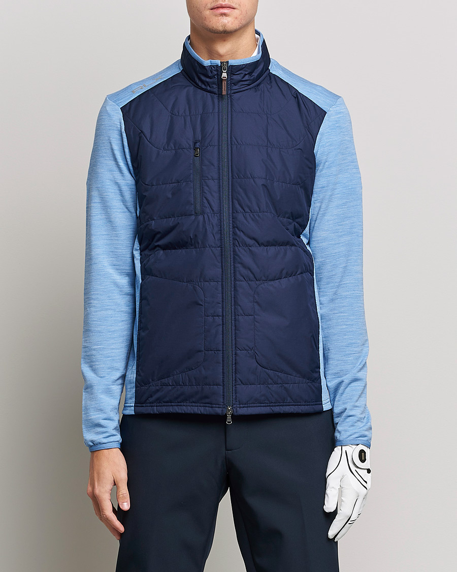 Herr | Tröjor | RLX Ralph Lauren | Performance Wool Full Zip Hybrid Sweater Navy/Blue