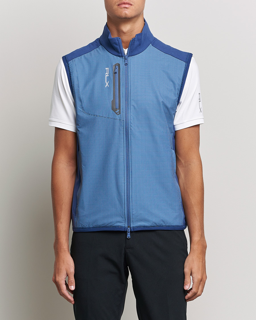 Herr | Jackor | RLX Ralph Lauren | Techy Terry Vest Light Navy Houndstooth