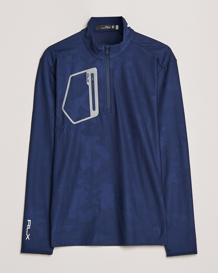 Herr | Tröjor | RLX Ralph Lauren | Luxury Performance Jersey Half-Zip French Navy Camo