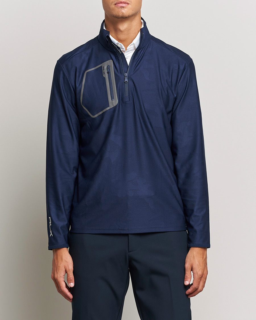 Herr | Tröjor | RLX Ralph Lauren | Luxury Performance Jersey Half-Zip French Navy Camo