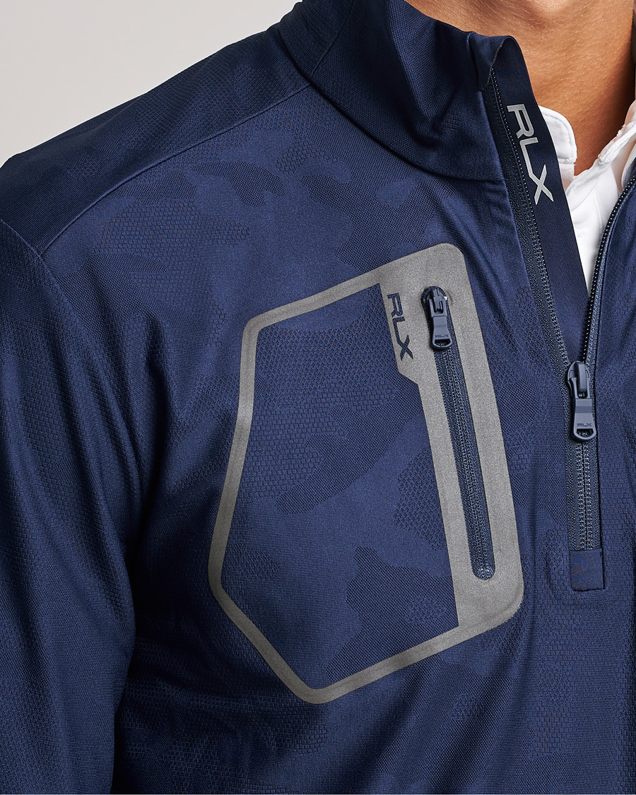 Herr | Tröjor | RLX Ralph Lauren | Luxury Performance Jersey Half-Zip French Navy Camo