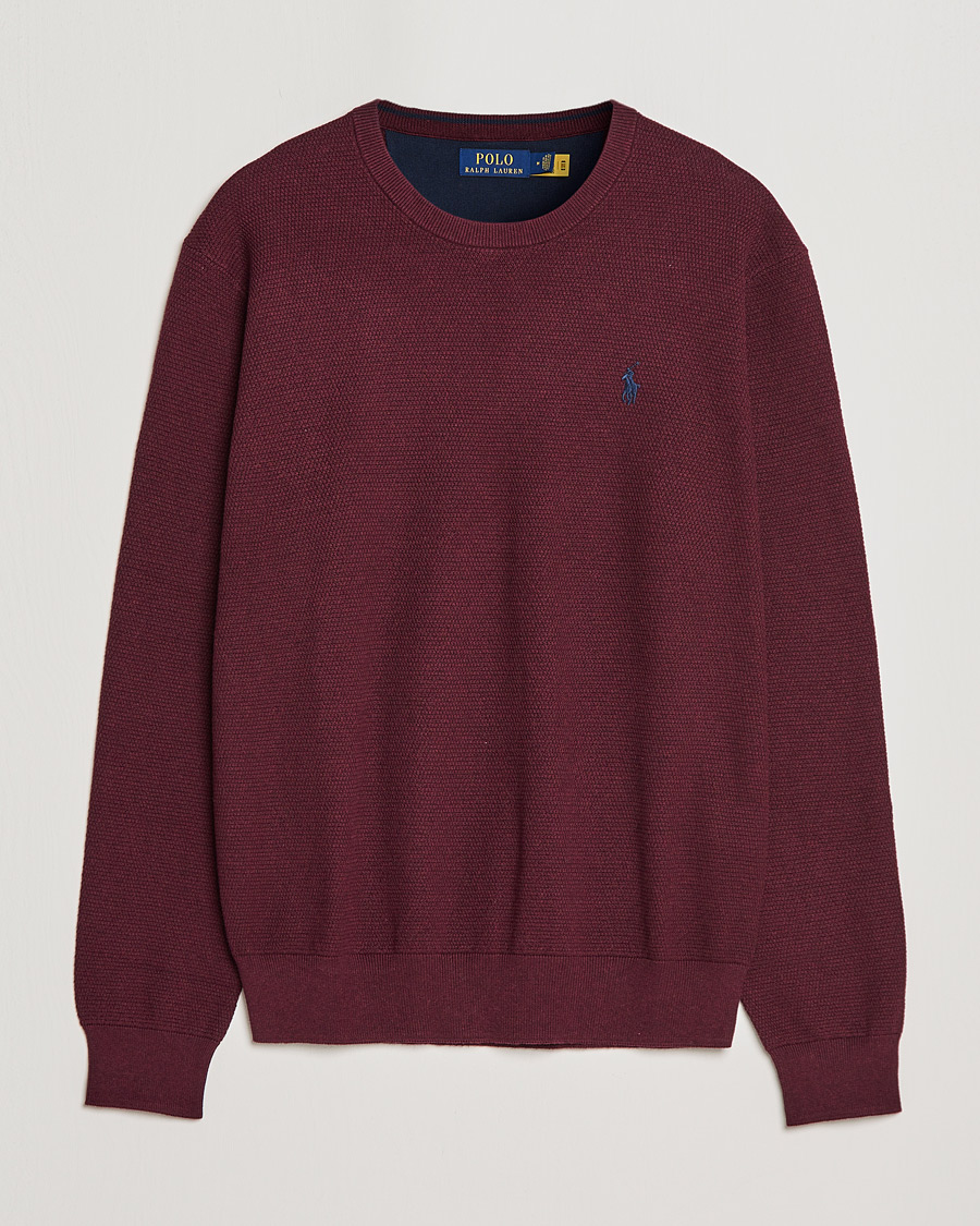 Herr | Tröjor | Polo Ralph Lauren | Textured Crew Neck Sweater Aged Wine Heather
