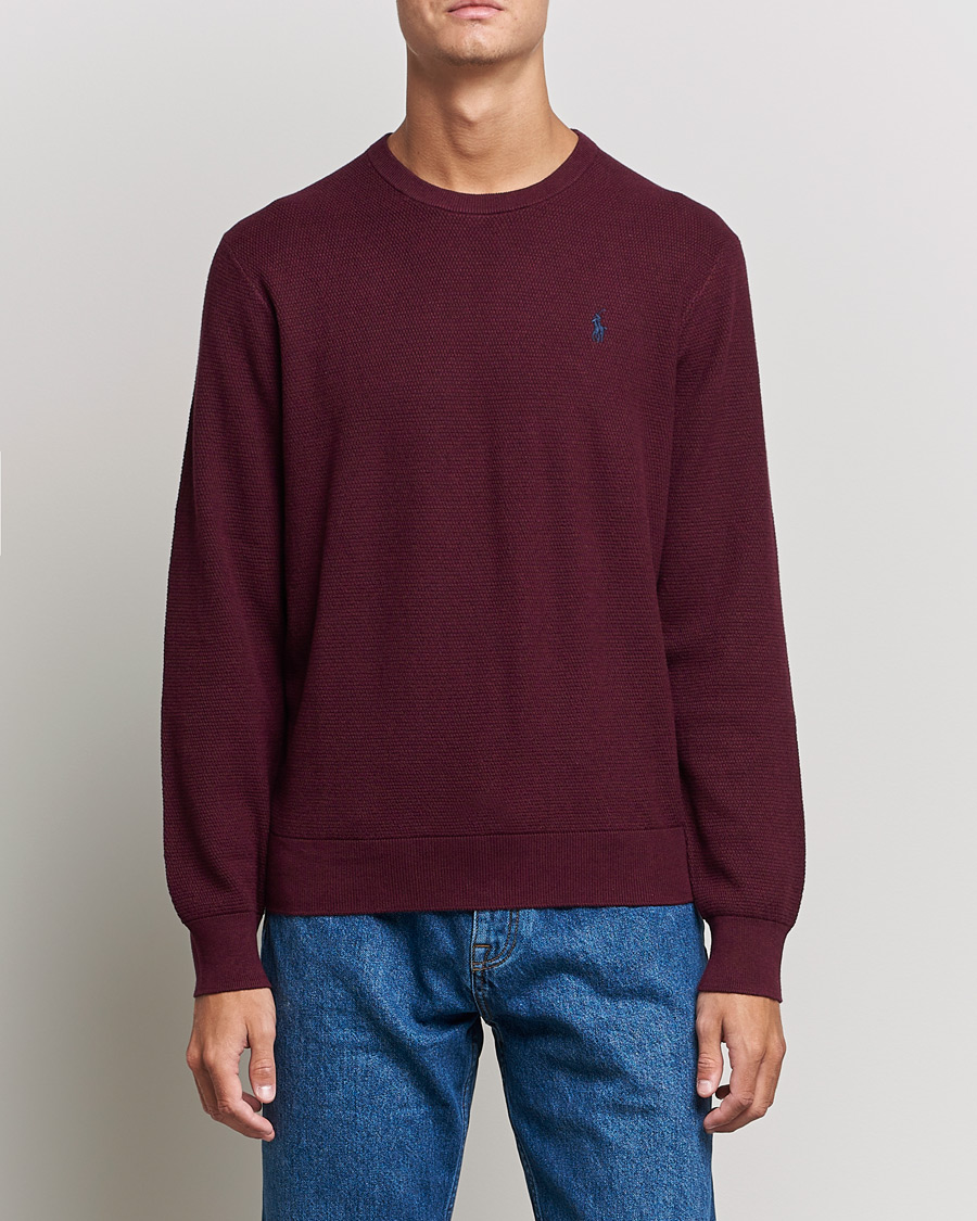 Herr | Stickade tröjor | Polo Ralph Lauren | Textured Crew Neck Sweater Aged Wine Heather