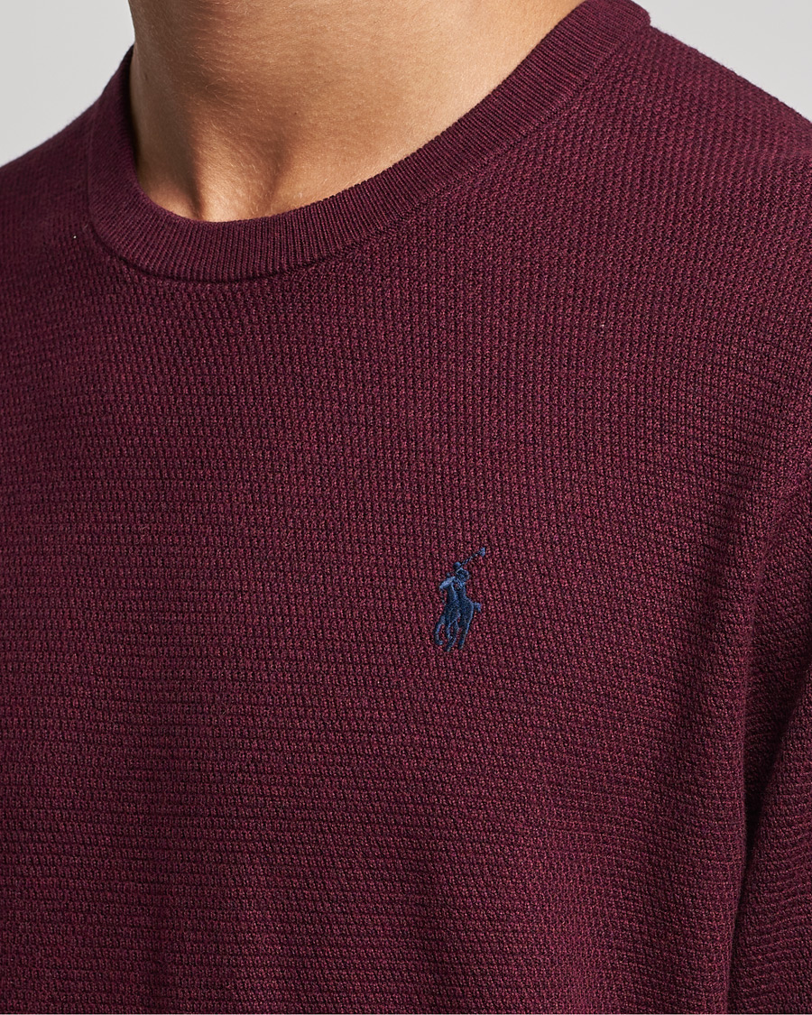 Herr | Tröjor | Polo Ralph Lauren | Textured Crew Neck Sweater Aged Wine Heather