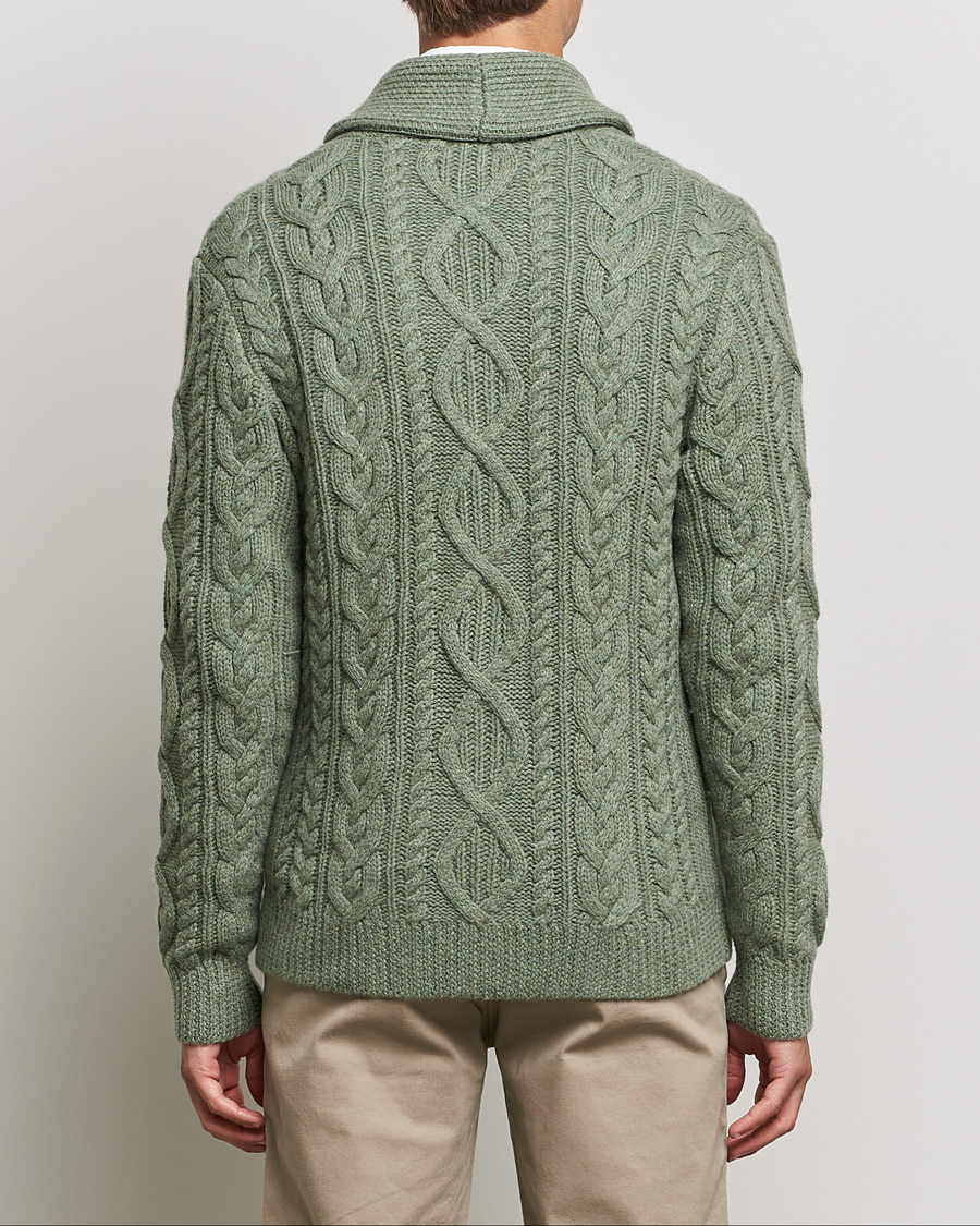 Herr | Tröjor | Polo Ralph Lauren | Wool/Cashmere Structured Cardigan Sage Blue Heather