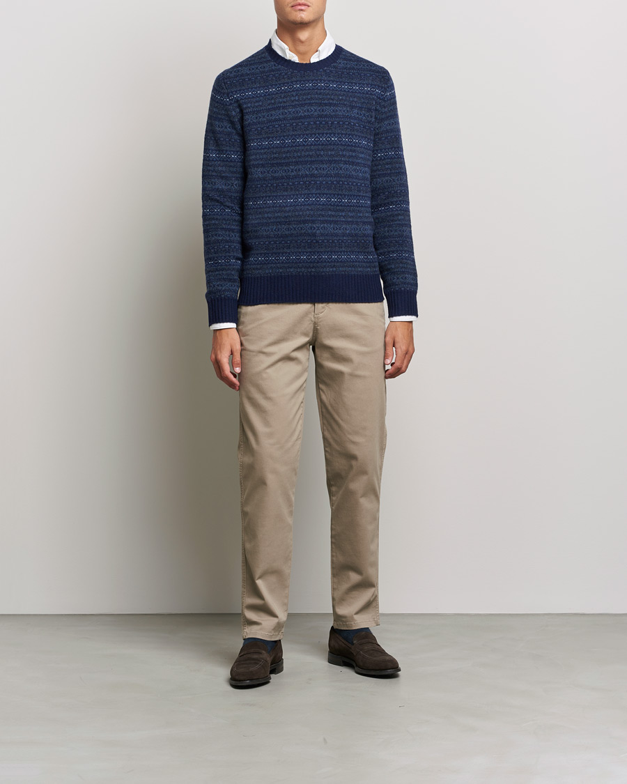 Herr | Tröjor | Polo Ralph Lauren | Wool/Cashmere Fairisle Knitted Sweater Navy