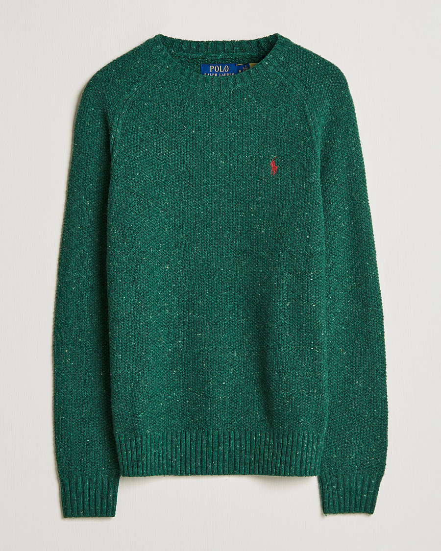 Herr | Tröjor | Polo Ralph Lauren | Wool Donegal Knitted Sweater Forest Green
