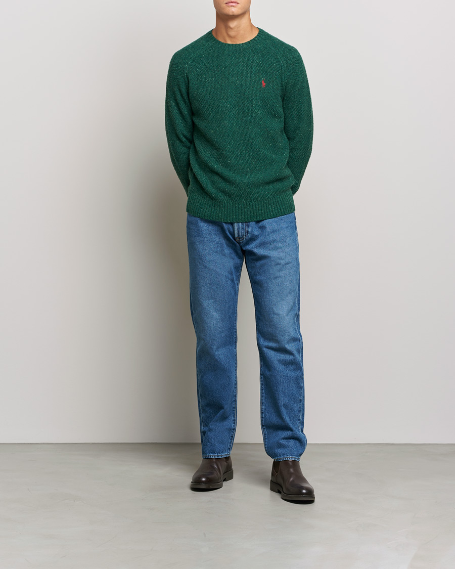 Herr | Tröjor | Polo Ralph Lauren | Wool Donegal Knitted Sweater Forest Green