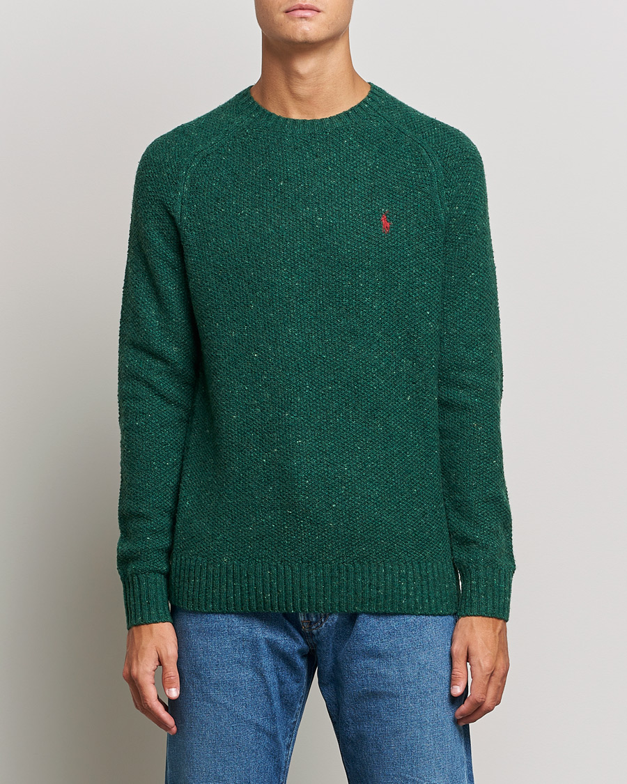 Herr | Tröjor | Polo Ralph Lauren | Wool Donegal Knitted Sweater Forest Green