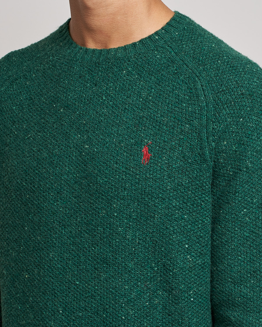 Herr | Tröjor | Polo Ralph Lauren | Wool Donegal Knitted Sweater Forest Green