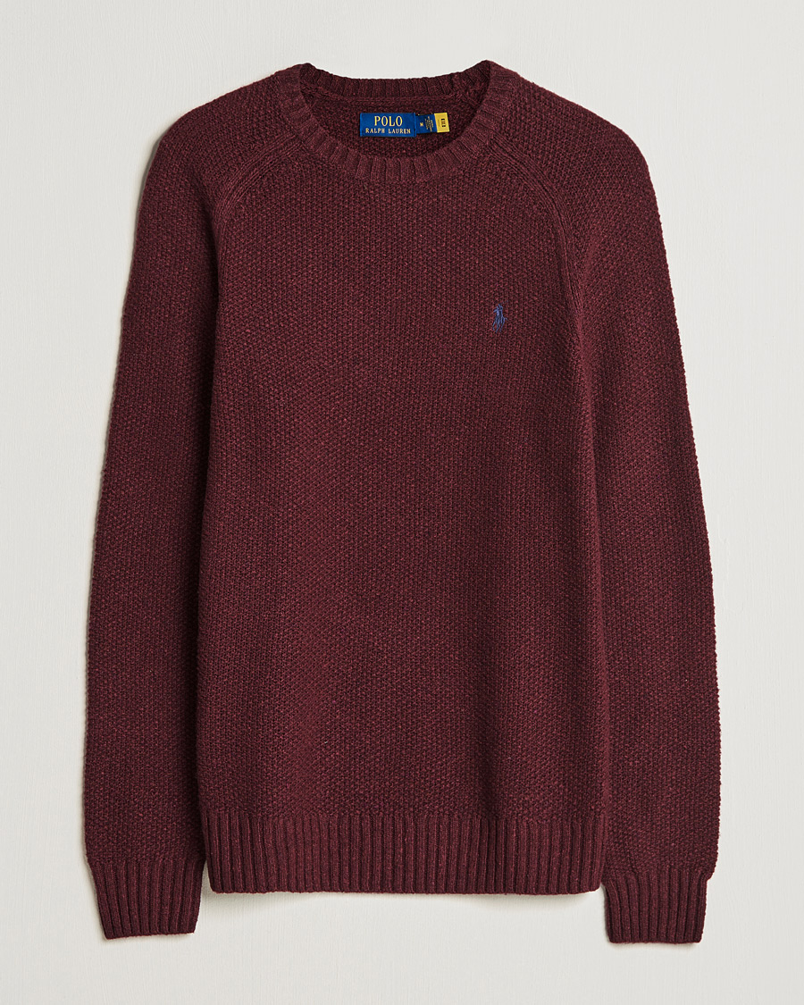 Herr | Tröjor | Polo Ralph Lauren | Wool Donegal Knitted Sweater Burgundy