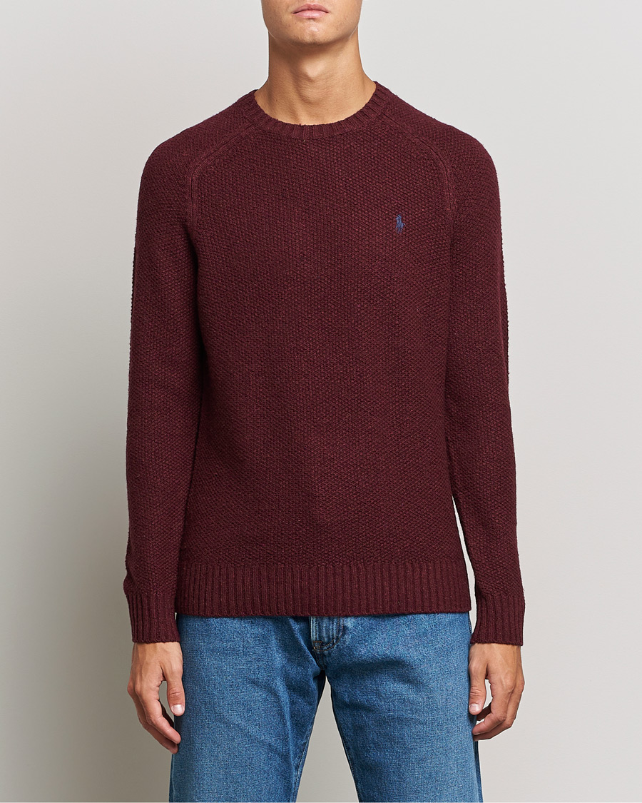 Herr | Stickade tröjor | Polo Ralph Lauren | Wool Donegal Knitted Sweater Burgundy