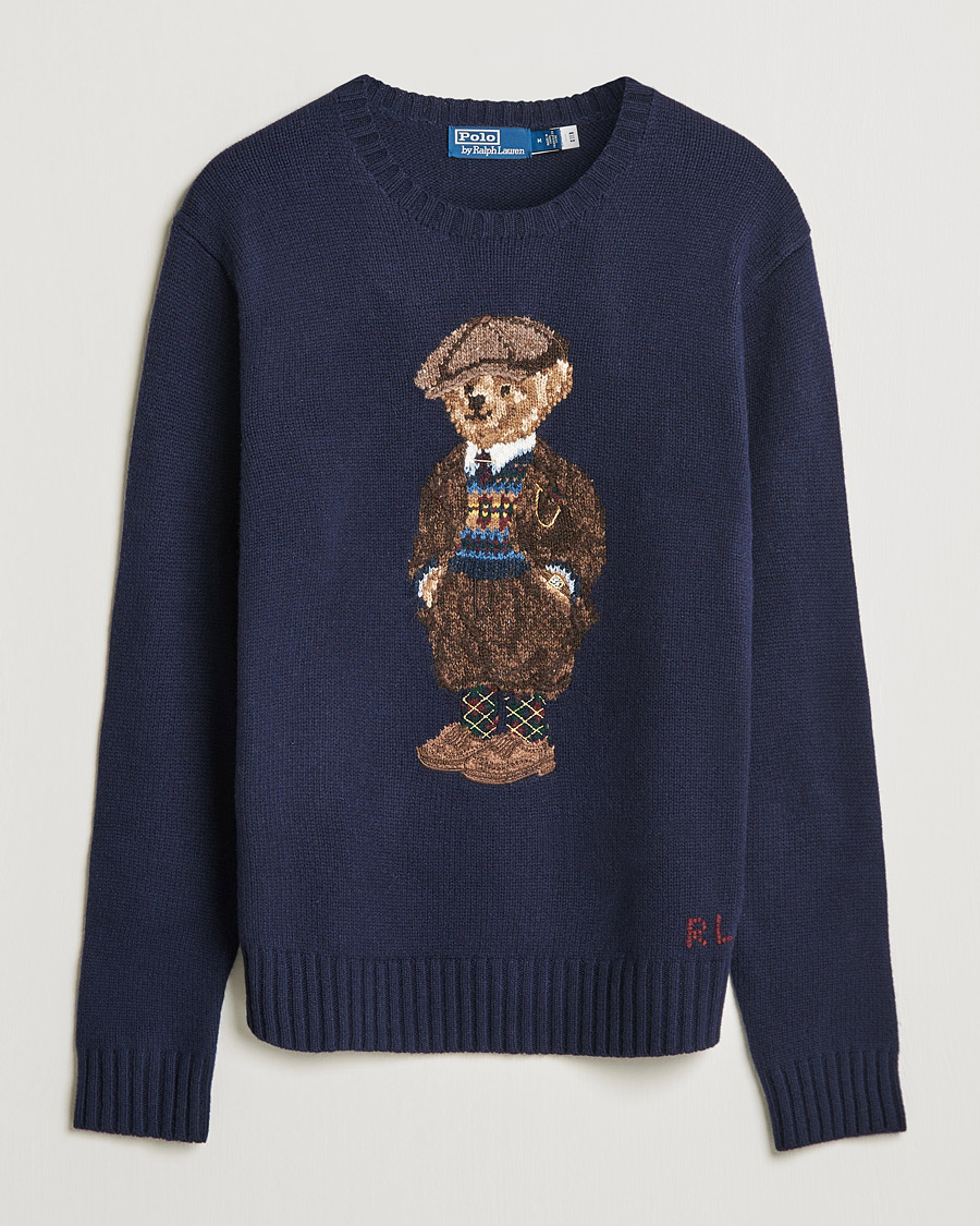 Herr | Tröjor | Polo Ralph Lauren | Wool Heritage Bear Knitted Sweater Navy